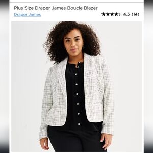 NWT Draper‎ James Boucle White/silver Blazer 3X
